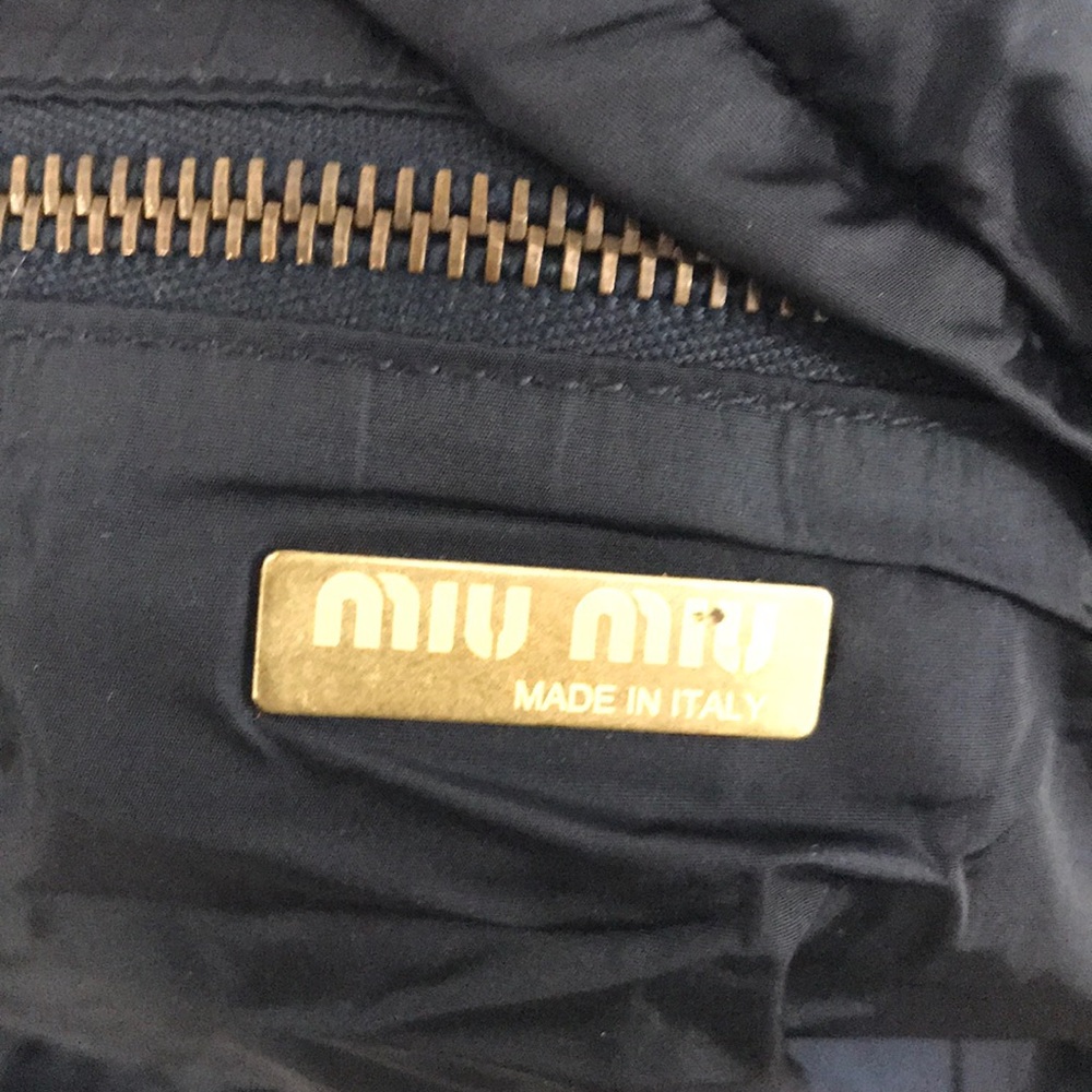 Large MIU MIU Royal Blue Quilted Nylon Tote Bag😘 - Picture 5 of 8